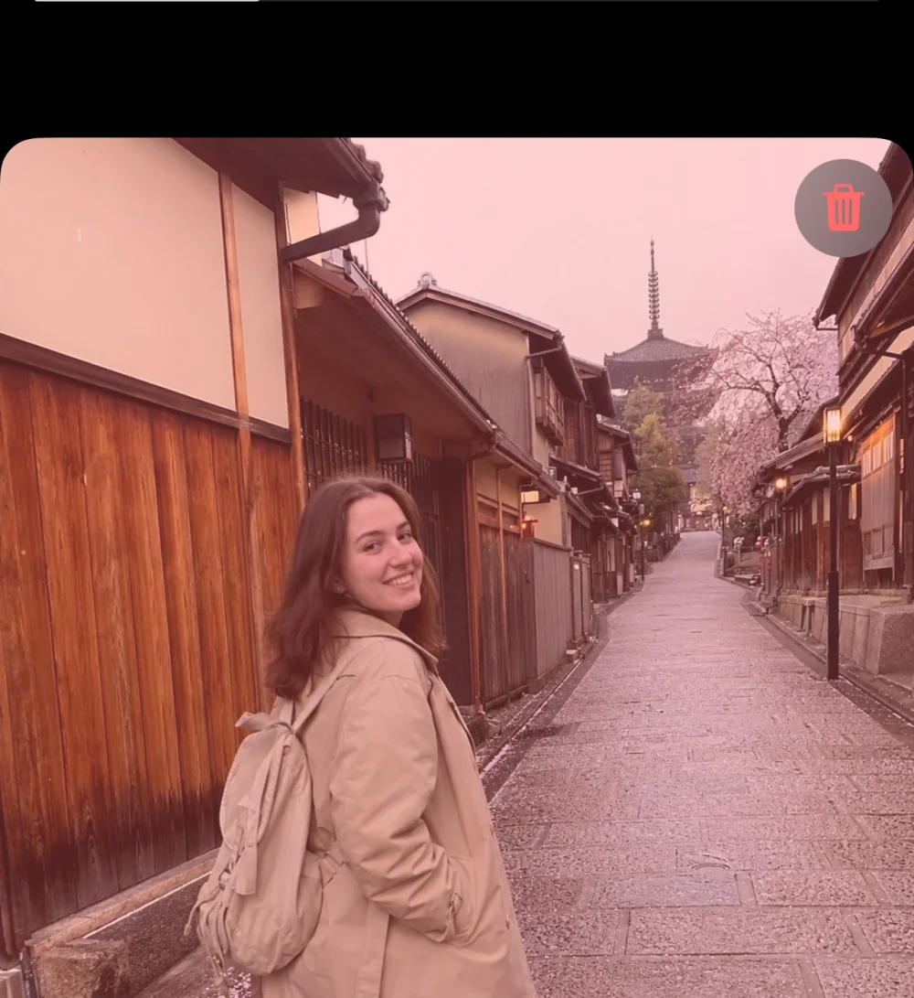 The same photo with a red delete marker in the corner.